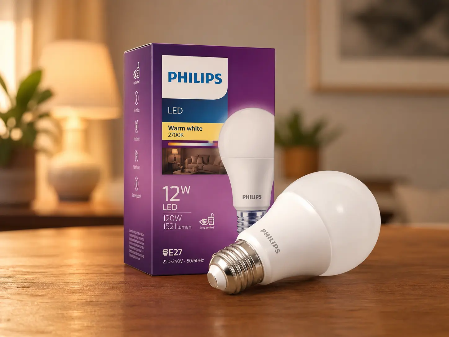 لمبة LED E27 12 واط - أبيض دافئ