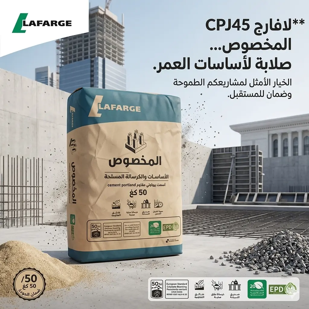إسمنت بورتلاند CPJ45 لافارج 50 كغ
