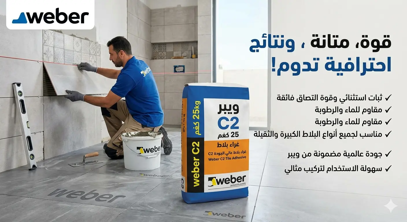 غراء بلاط ويبر C2 25 كغ