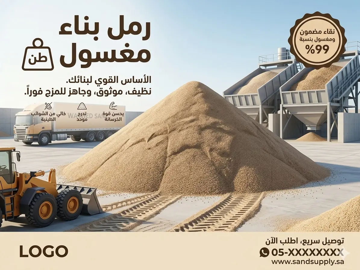 رمل بناء مغسول (طن)