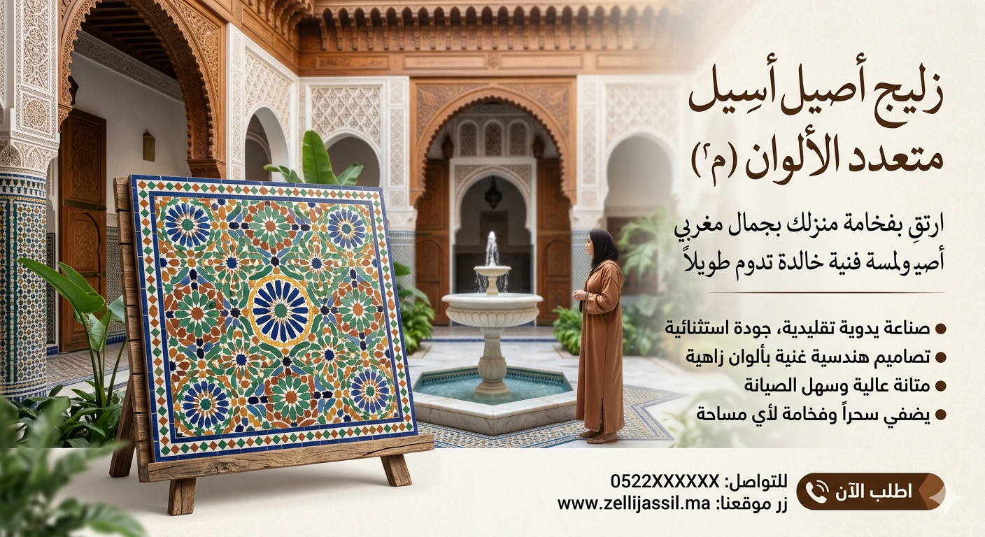 زليج أصيل متعدد الألوان (م²)